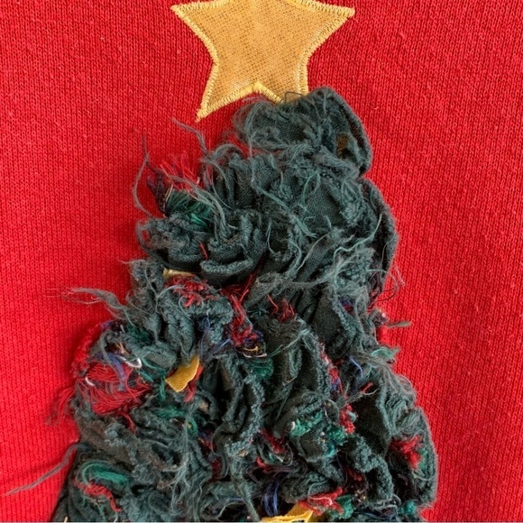 Vintage Christmas Tree Holiday Crewneck Sweatshirt Adult Size Large - Picture 6 of 6